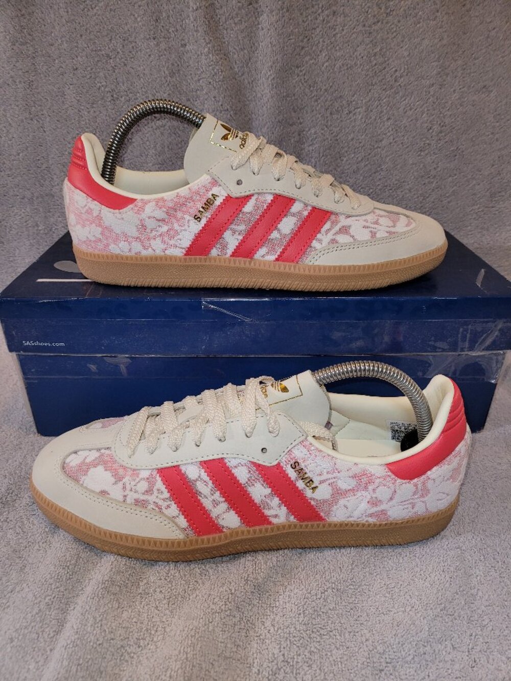 Adidas Samba Og X Liberty London Women's Size 8.5 Off White Sneakers/Scarlet Red